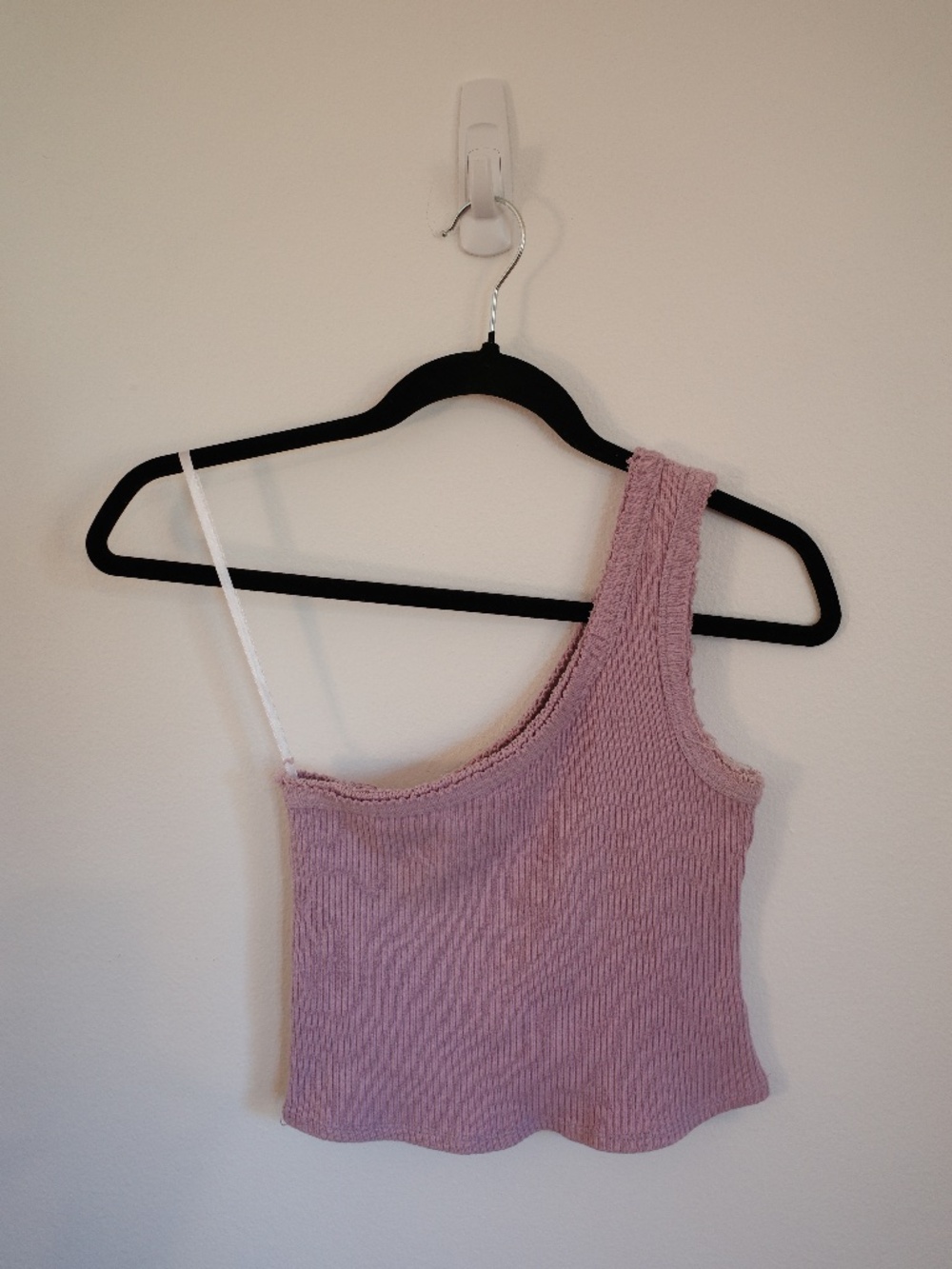 Urban Outfitters Mauve Pink One Shoulder Ribbed Crop Top